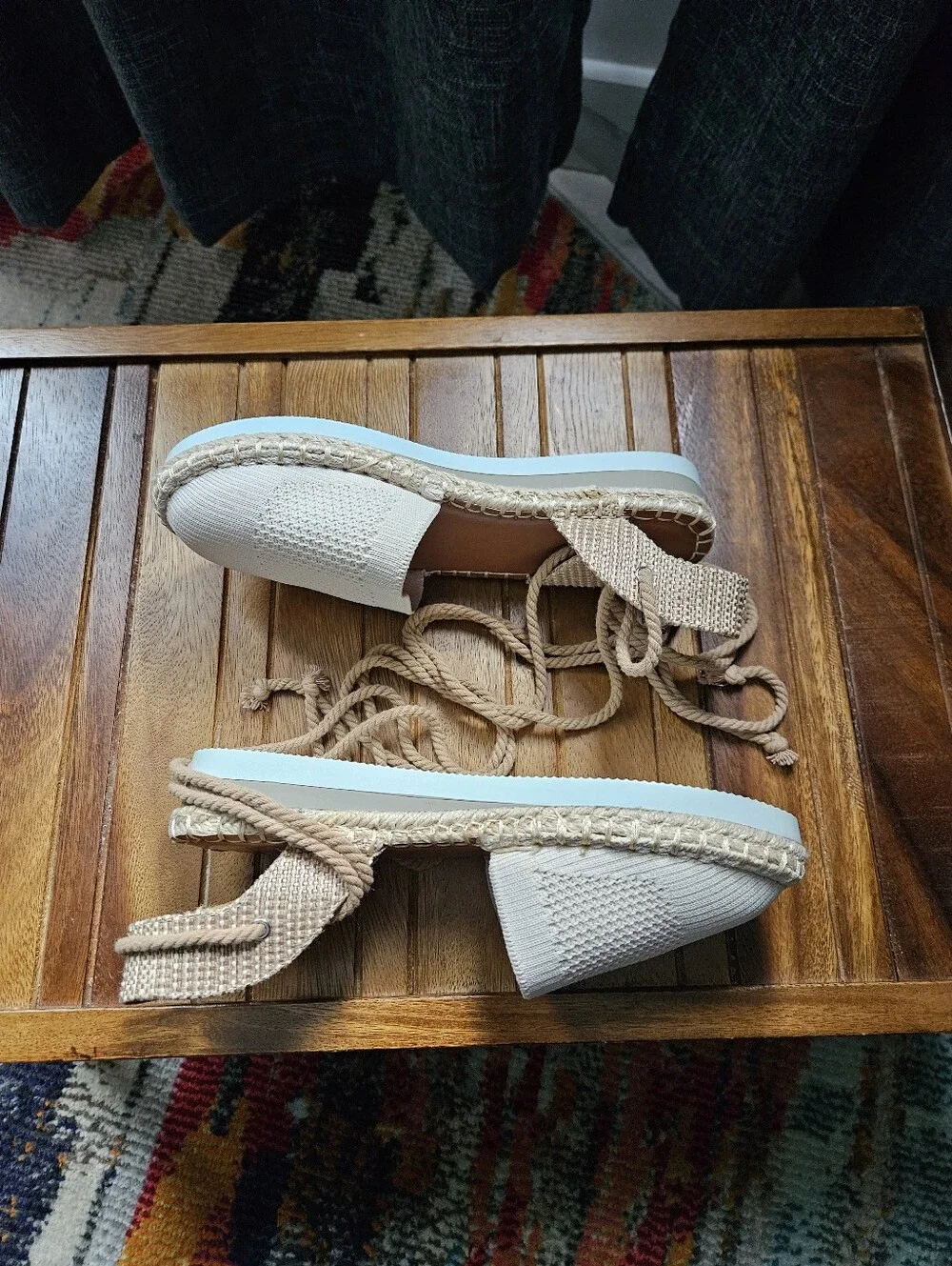 Ankle Tie Up Espadrilles By Crown Vintage Size 6M